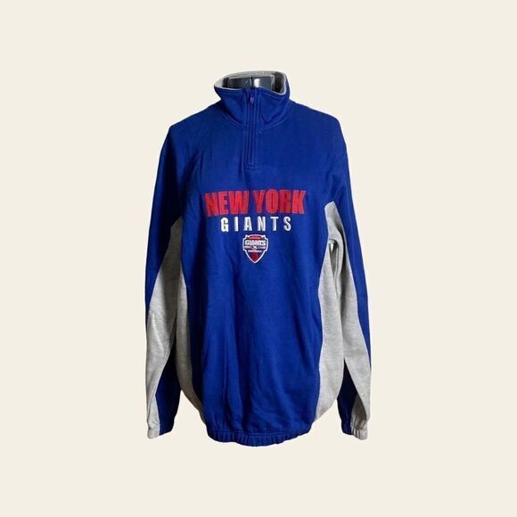 New York Giants Men’s Size Medium 1/4 Zip Fleece Pullover Jacket NFL - Picture 1 of 9